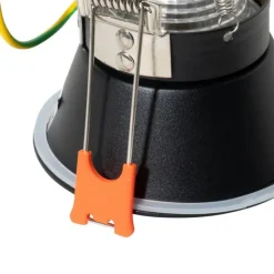 QAZQA Badezimmerlampen|Schlafzimmerlampen*Set van 6 moderne inbouwspots zwart met goud GU10 50mm IP44 - Dept