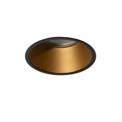 QAZQA Badezimmerlampen|Schlafzimmerlampen*Set van 6 moderne inbouwspots zwart met goud GU10 50mm IP44 - Dept