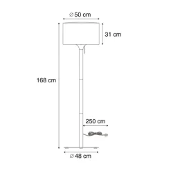 QAZQA Gartenbeleuchtung|Stehlampen Außen*Skandinavische Außen-Stehleuchte Beige mit weißem Schirm IP44 - Mississippi
