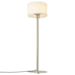 QAZQA Gartenbeleuchtung|Stehlampen Außen*Skandinavische Außen-Stehleuchte Beige mit weißem Schirm IP44 - Mississippi