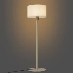 QAZQA Gartenbeleuchtung|Stehlampen Außen*Skandinavische Außen-Stehleuchte Beige mit weißem Schirm IP44 - Mississippi