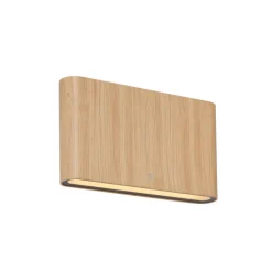 QAZQA Gartenbeleuchtung|Led-Außenleuchten*Skandinavische Außenwandleuchte Holzoptik 17,5 cm inkl. LED IP65 - Batt