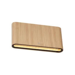 QAZQA Gartenbeleuchtung|Led-Außenleuchten*Skandinavische Außenwandleuchte Holzoptik 17,5 cm inkl. LED IP65 - Batt