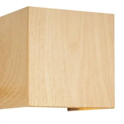 QAZQA Gartenbeleuchtung|Led-Außenleuchten*Skandinavische Außenwandleuchte Holzoptik inkl. LED IP54 - Edwin