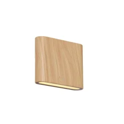 QAZQA Gartenbeleuchtung|Led-Außenleuchten*Skandinavische Außenwandleuchte Holzoptik 11,5 cm inkl. LED IP65 - Batt