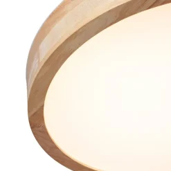 QAZQA Led-Deckenleuchten|Deckenleuchten*Skandinavische Deckenleuchte Holz 40cm inkl. LED Dimmbar - Pecker