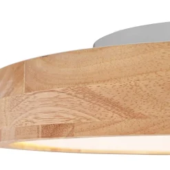 QAZQA Led-Deckenleuchten|Deckenleuchten*Skandinavische Deckenleuchte Holz 40cm inkl. LED Dimmbar - Pecker