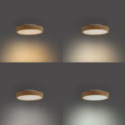 QAZQA Led-Deckenleuchten|Deckenleuchten*Skandinavische Deckenleuchte Holz 40cm inkl. LED Dimmbar - Pecker