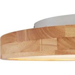 QAZQA Schlafzimmerlampen|Küchenlampen*Skandinavische Deckenleuchte Holz 50cm inkl. LED Dimmbar - Pecker