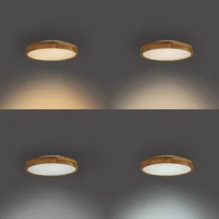 QAZQA Schlafzimmerlampen|Küchenlampen*Skandinavische Deckenleuchte Holz 50cm inkl. LED Dimmbar - Pecker