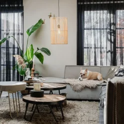 QAZQA Pendelleuchten|Wohnzimmerlampen*Skandinavische Hängelampe Bambus - Natasja