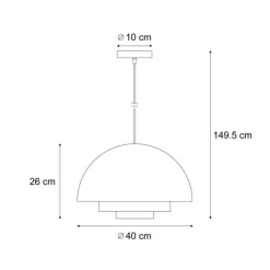 QAZQA Schlafzimmerlampen|Esszimmerlampen*Skandinavische Hängelampe Creme mit weißer Innenseite - Loes