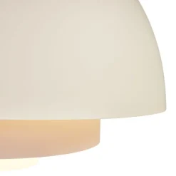 QAZQA Schlafzimmerlampen|Esszimmerlampen*Skandinavische Hängelampe Creme mit weißer Innenseite - Loes