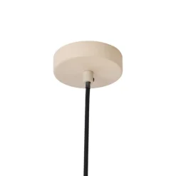 QAZQA Schlafzimmerlampen|Esszimmerlampen*Skandinavische Hängelampe Creme mit weißer Innenseite - Loes