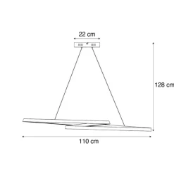QAZQA Led-Pendelleuchten|Pendelleuchten*Skandinavische Hängelampe Beige 110cm inkl. LED 3-Stufen Dimmbar - Circuit