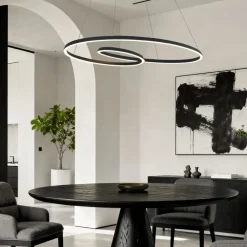 QAZQA Led-Pendelleuchten|Pendelleuchten*Skandinavische Hängelampe schwarz 110cm inkl. LED 3-Stufen-Dimmbar - Circuit