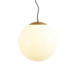 QAZQA Schlafzimmerlampen|Küchenlampen*Skandinavische Hängelampe Opalglas 40 cm - Ball 40