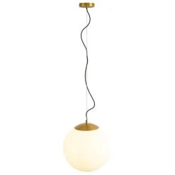 QAZQA Schlafzimmerlampen|Küchenlampen*Skandinavische Hängelampe Opalglas 40 cm - Ball 40