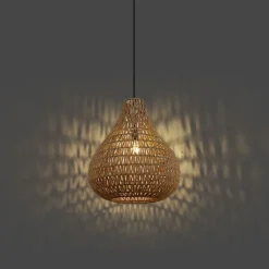 QAZQA Leuchten Ohne Schirm|Pendelleuchten*Skandinavische Hängelampe braun 45cm - Lina Natural