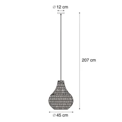 QAZQA Leuchten Ohne Schirm|Pendelleuchten*Skandinavische Hängelampe braun 45cm - Lina Natural