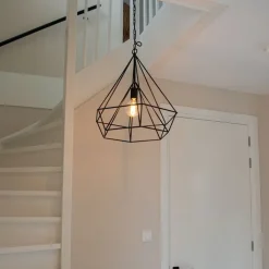 QAZQA Pendelleuchten|Wohnzimmerlampen*Skandinavische Hängelampe schwarz - Karkass