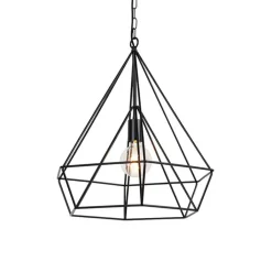 QAZQA Pendelleuchten|Wohnzimmerlampen*Skandinavische Hängelampe schwarz - Karkass