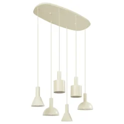 QAZQA Schlafzimmerlampen|Küchenlampen*Skandinavische Hängelampe Creme 6-flammig - Biles