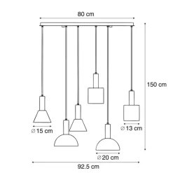 QAZQA Schlafzimmerlampen|Küchenlampen*Skandinavische Hängelampe Creme 6-flammig - Biles