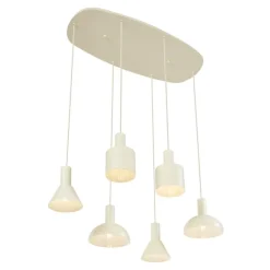 QAZQA Schlafzimmerlampen|Küchenlampen*Skandinavische Hängelampe Creme 6-flammig - Biles