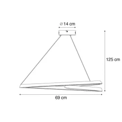 QAZQA Led-Pendelleuchten|Pendelleuchten*Skandinavische Hängelampe Beige 72cm inkl. LED 3-Stufen-Dimmbar - Circuit