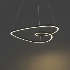 QAZQA Led-Pendelleuchten|Pendelleuchten*Skandinavische Hängelampe schwarz 72cm inkl. LED 3-Stufen-Dimmbar - Circuit