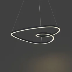 QAZQA Led-Pendelleuchten|Pendelleuchten*Skandinavische Hängelampe schwarz 72cm inkl. LED 3-Stufen-Dimmbar - Circuit