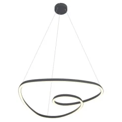 QAZQA Led-Pendelleuchten|Pendelleuchten*Skandinavische Hängelampe schwarz 72cm inkl. LED 3-Stufen-Dimmbar - Circuit