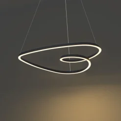 QAZQA Led-Pendelleuchten|Pendelleuchten*Skandinavische Hängelampe schwarz 72cm inkl. LED 3-Stufen-Dimmbar - Circuit