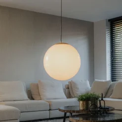 QAZQA Schlafzimmerlampen|Küchenlampen*Skandinavische Hängelampe Opalglas 50 cm - Ball 50