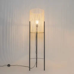 QAZQA Stehlampen|Wohnzimmerlampen*Skandinavische Stehlampe Bambus - Natasja