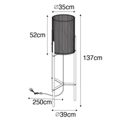 QAZQA Stehlampen|Wohnzimmerlampen*Skandinavische Stehlampe Bambus - Natasja