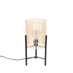 QAZQA Tischlampen|Wohnzimmerlampen*Skandinavische Tischlampe Bambus - Natasja