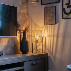 QAZQA Tischlampen|Wohnzimmerlampen*Skandinavische Tischlampe Bambus - Natasja