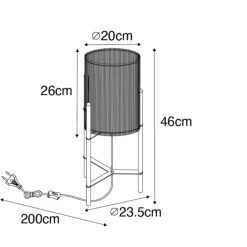 QAZQA Tischlampen|Wohnzimmerlampen*Skandinavische Tischlampe Bambus - Natasja