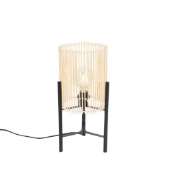 QAZQA Tischlampen|Wohnzimmerlampen*Skandinavische Tischlampe Bambus - Natasja