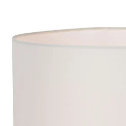 QAZQA Tischlampen|Wohnzimmerlampen*Skandinavische Tischleuchte Schwarz mit weißem Leinen-Schirm - Lotti