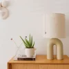 QAZQA Tischlampen|Wohnzimmerlampen*Skandinavische Tischleuchte Beige mit Leinen-Schirm Beige - Lotti
