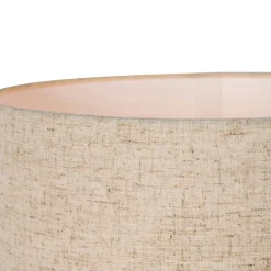 QAZQA Tischlampen|Wohnzimmerlampen*Skandinavische Tischleuchte Beige mit Leinen-Schirm Beige - Lotti