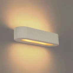QAZQA Schlafzimmerlampen|Küchenlampen*Skandinavische Wandleuchte Beige UFO 2-flammig - Plaster