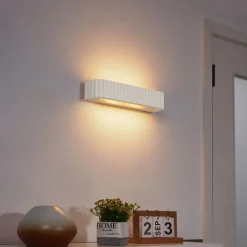 QAZQA Schlafzimmerlampen|Esszimmerlampen*Skandinavische Wandleuchte Beige Rechteckig 2-flammig - Plaster