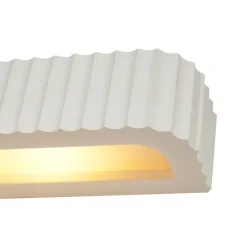 QAZQA Schlafzimmerlampen|Esszimmerlampen*Skandinavische Wandleuchte Beige Rechteckig 2-flammig - Plaster