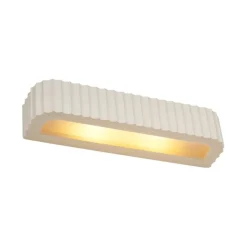 QAZQA Schlafzimmerlampen|Esszimmerlampen*Skandinavische Wandleuchte Beige Rechteckig 2-flammig - Plaster