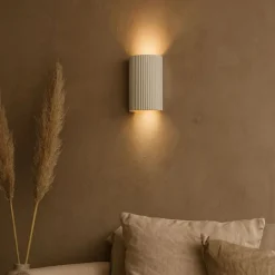 QAZQA Wandleuchten|Wohnzimmerlampen*Skandinavische Wandleuchte Beige Halbkreis 2-flammig - Plaster