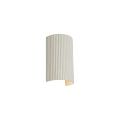 QAZQA Wandleuchten|Wohnzimmerlampen*Skandinavische Wandleuchte Beige Halbkreis 2-flammig - Plaster